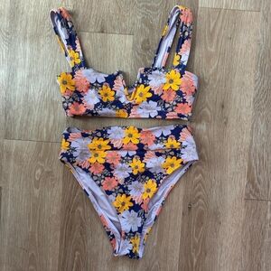 Aerie Floral Bikini - Yellow, White, Pink